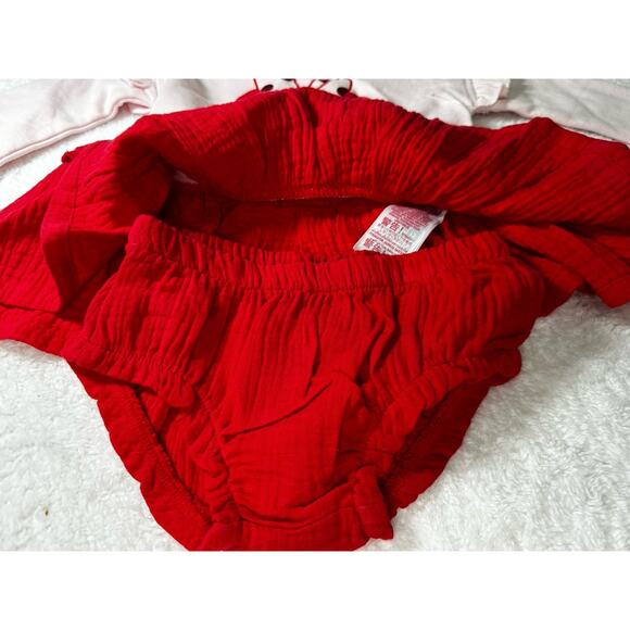 New DISNEY Store Baby Minnie Mouse Pink Red Dress Infant 9-12 Months 2 PC Set - Picture 5 of 8